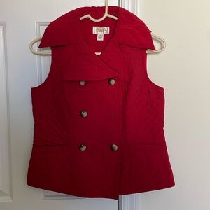 Talbots Petites Quilted Vest - RED - Size P